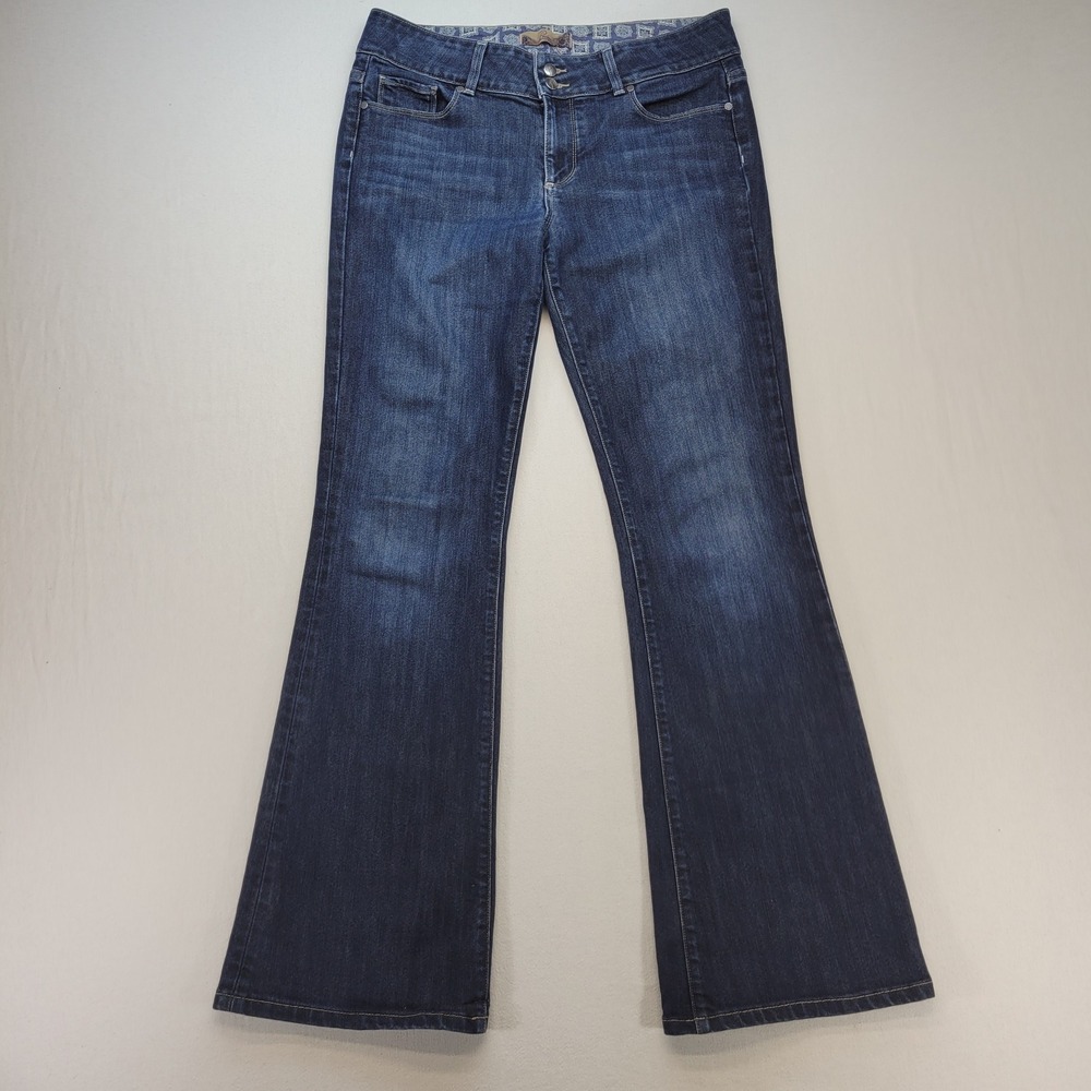 Paige Hidden Hills Bootcut‎ Jeans Womens 31 Blue Dark Wash Mid Rise USA Denim